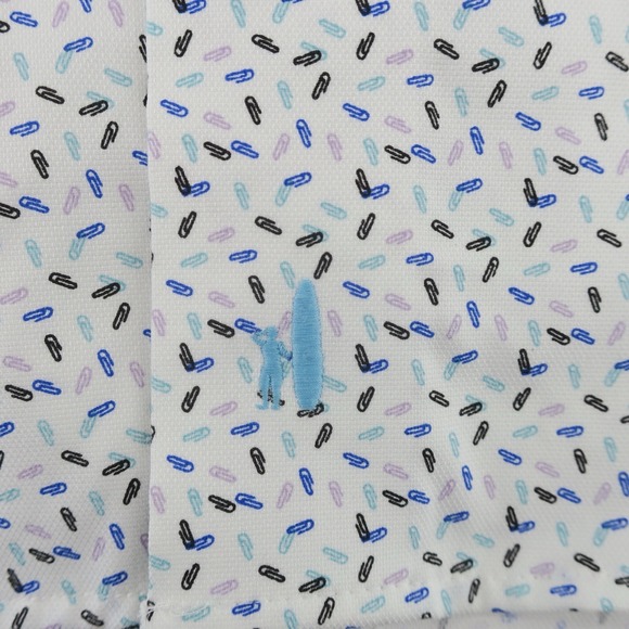 Johnnie-O Prep-Formance Bamboo Button Up Shirt Mens Large Tall Paperclip Pattern - Picture 5 of 12